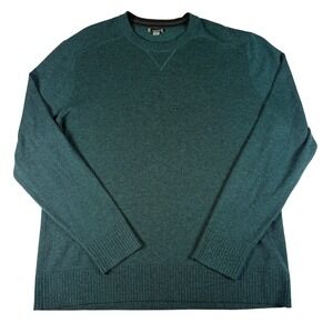 Smartwool Mens Merino Wool Blend Crewneck Sweater Forest Green Marled Large